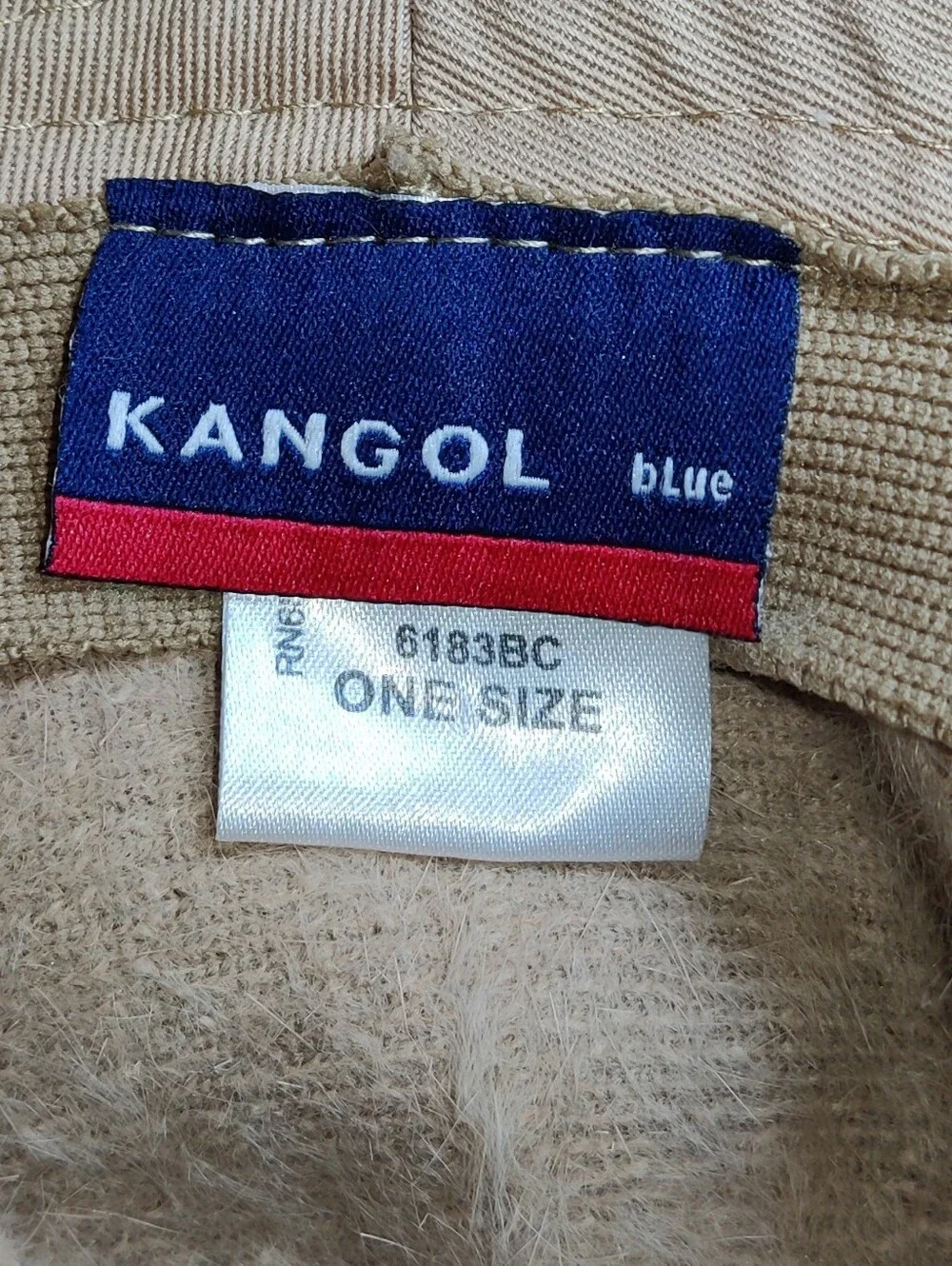 KANGOL blue Furgora Bucket Hat Womens Angora Wool Blend Tan Brown Fuzzy One Size